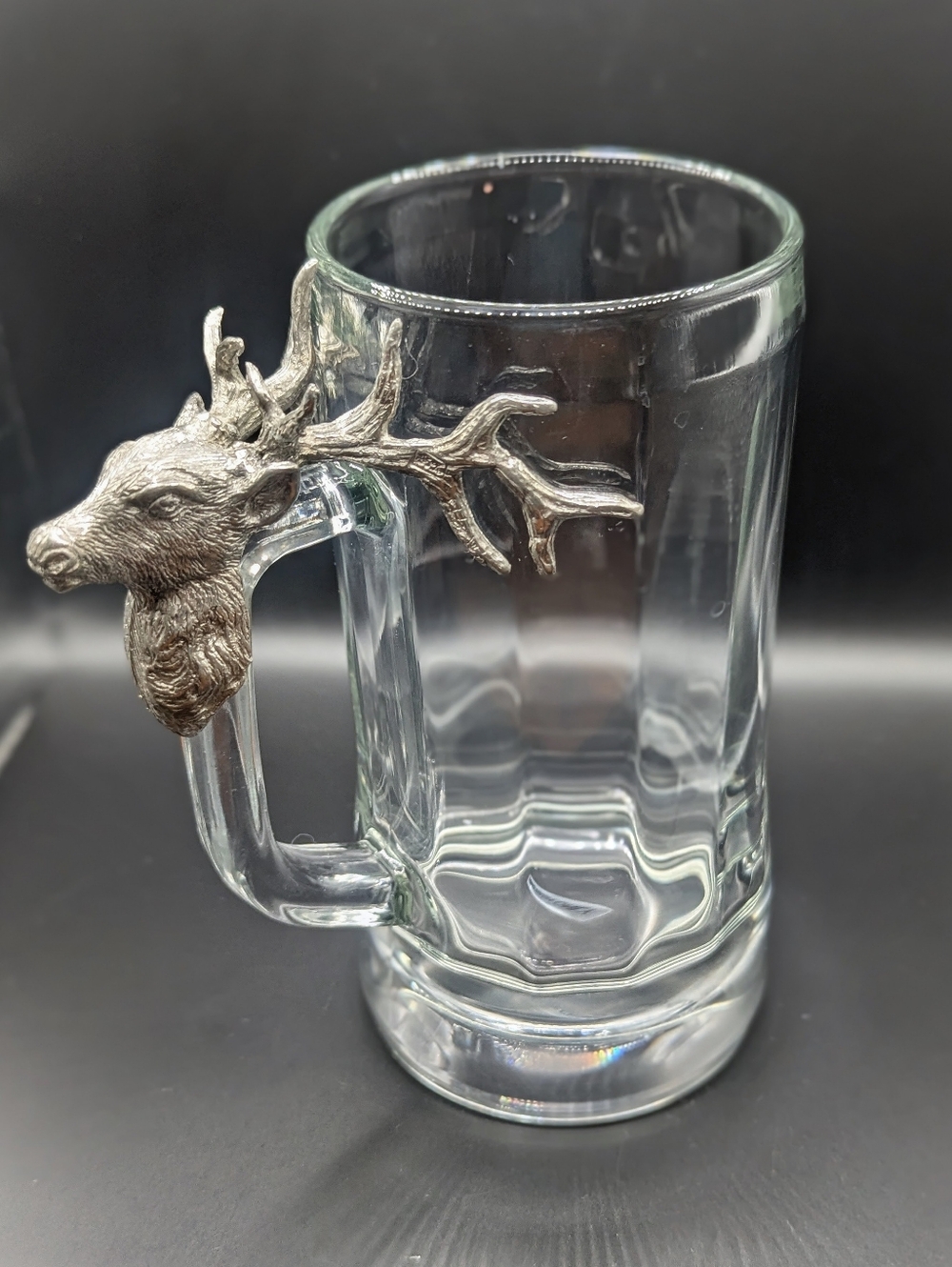 Menagerie Pewter Glass Handled Deer Beer Mug